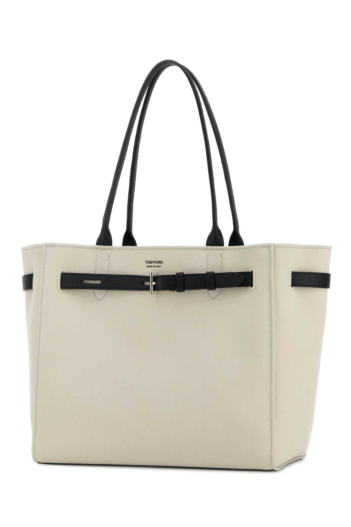TOM FORD Tom Ford Women Ivory Canvas Shopping Bag