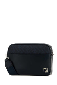 Fendi Men Midnight Blue Leather Camera Case Crossbody Bag