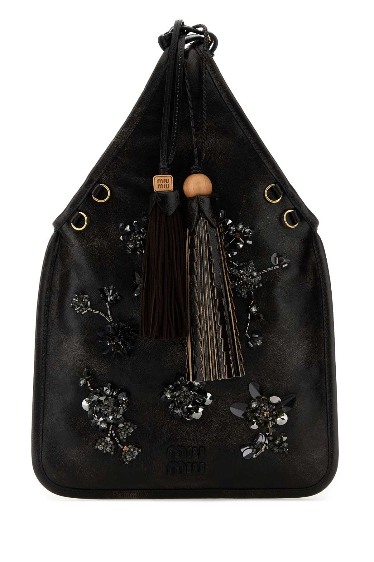 Miu Miu Women Black Nappa Leather Handbag