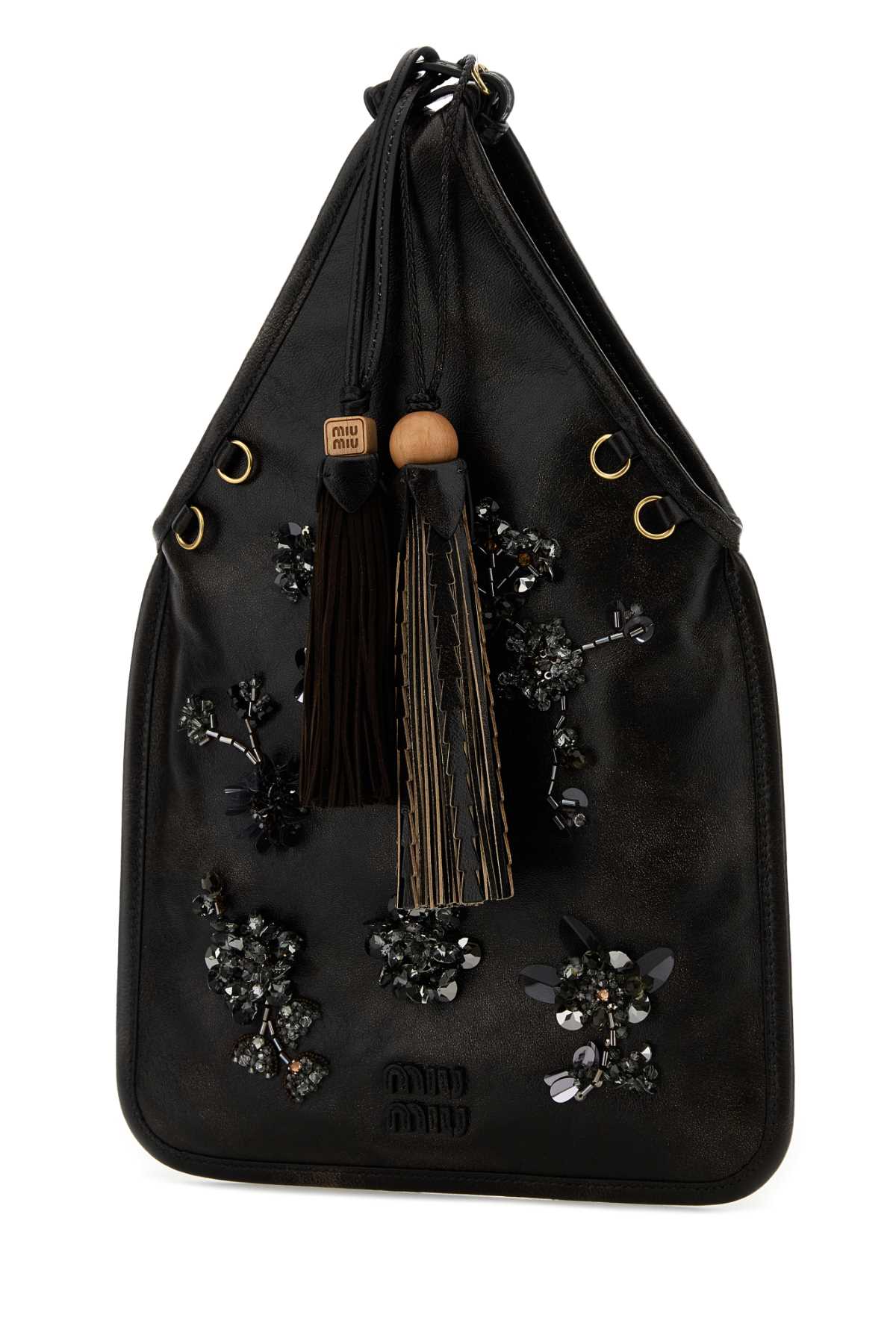 Miu Miu Women Black Nappa Leather Handbag