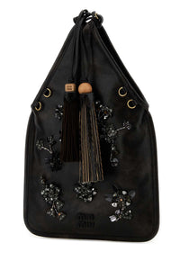 Miu Miu Women Black Nappa Leather Handbag
