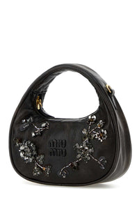 Miu Miu Women Dark Brown Nappa Leather Handbag