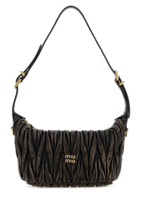 Miu Miu Women Dark Brown Leather Handbag