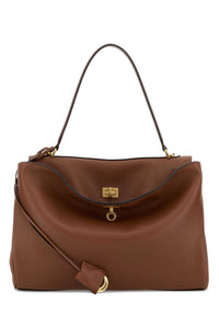 Balenciaga Women Caramel Leather Medium Rodeo Handbag