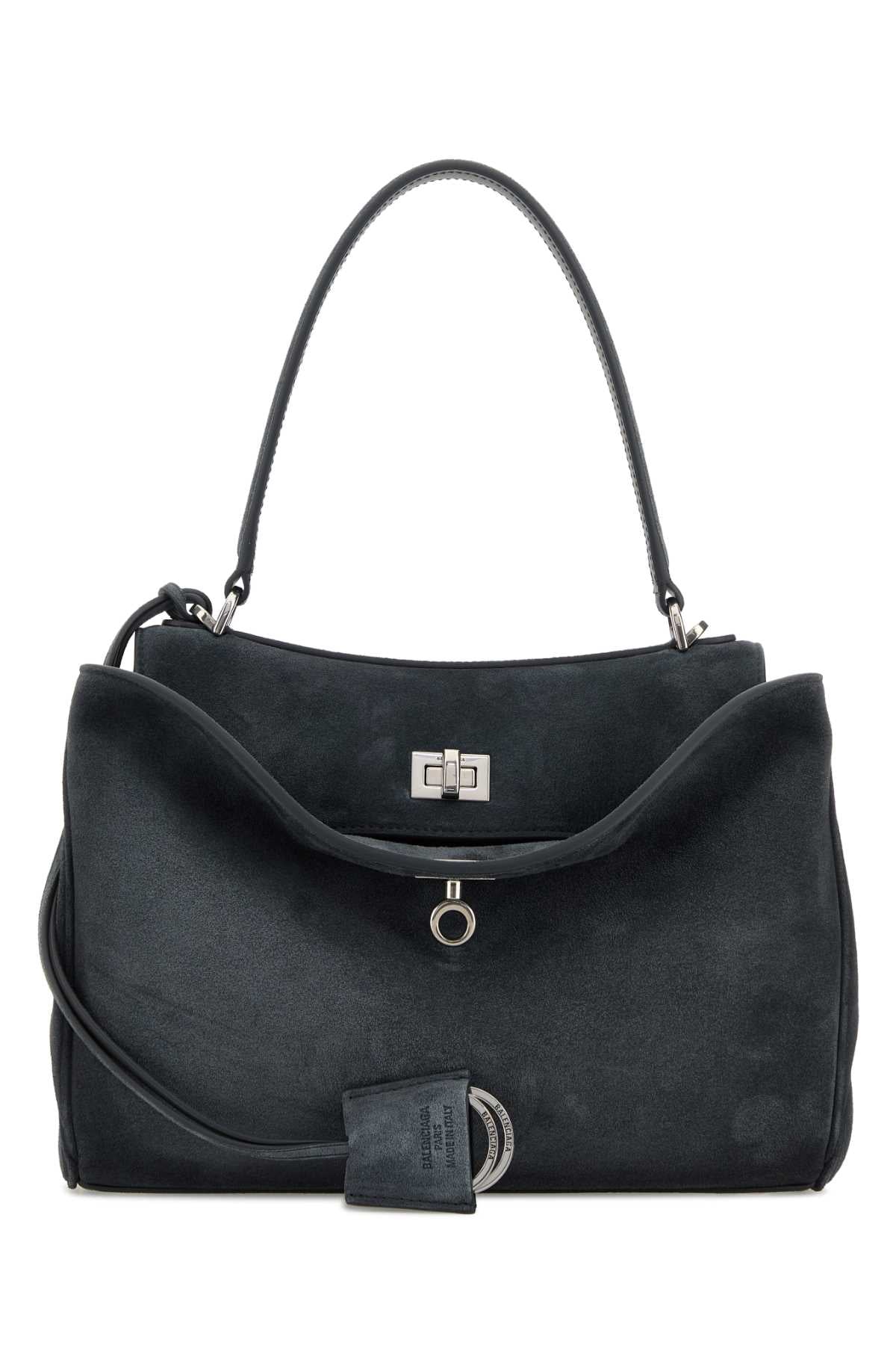 Balenciaga Women Graphite Suede Small Rodeo Handbag