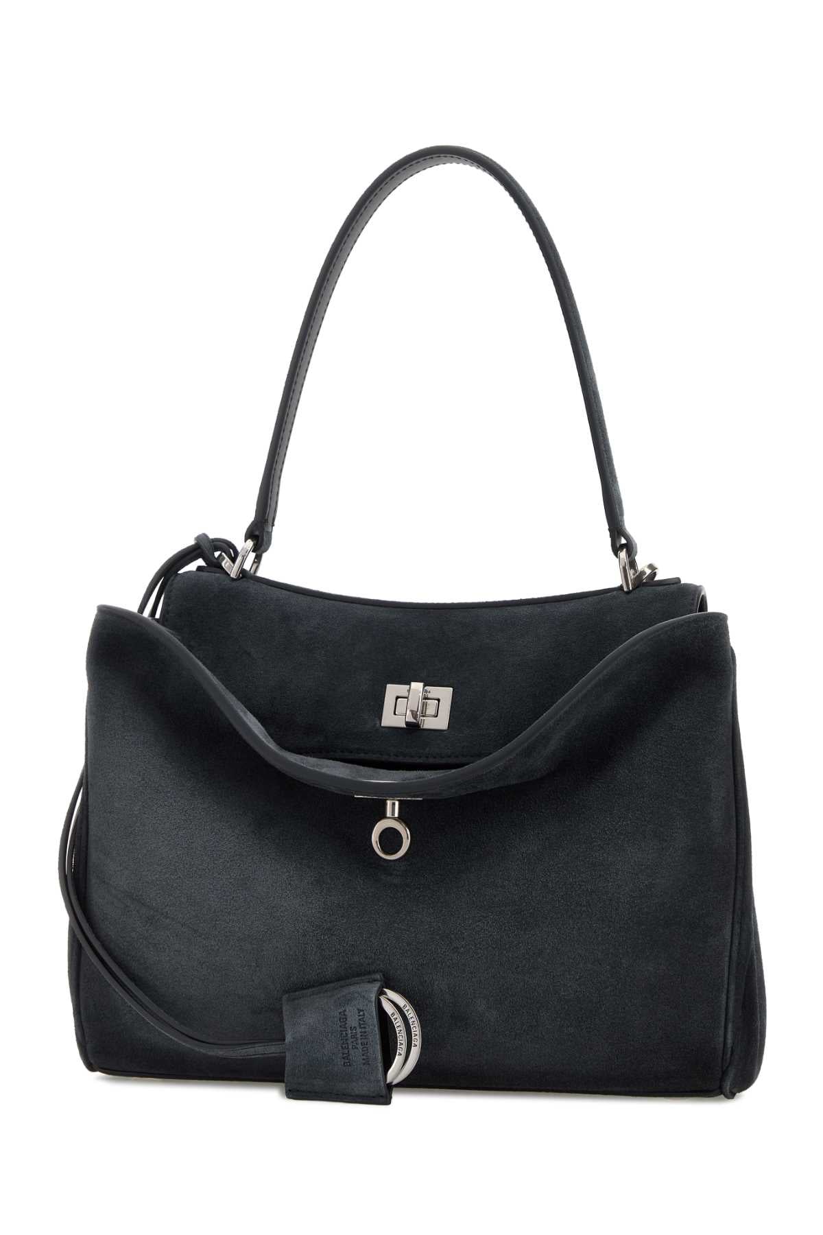 Balenciaga Women Graphite Suede Small Rodeo Handbag