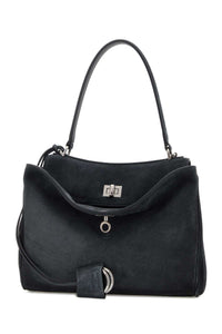 Balenciaga Women Graphite Suede Small Rodeo Handbag