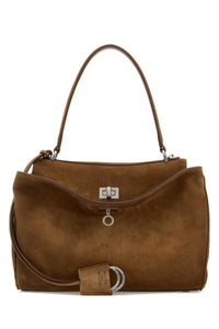 BALENCIAGA Balenciaga Women Camel Suede Small Rodeo Handbag