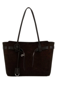 BALENCIAGA Balenciaga Women Dark Brown Suede Medium Bel Air Shopping Bag
