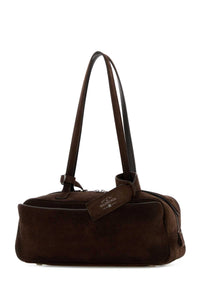 BALENCIAGA Balenciaga Women Dark Brown Suede Small Carrie Shoulder Bag