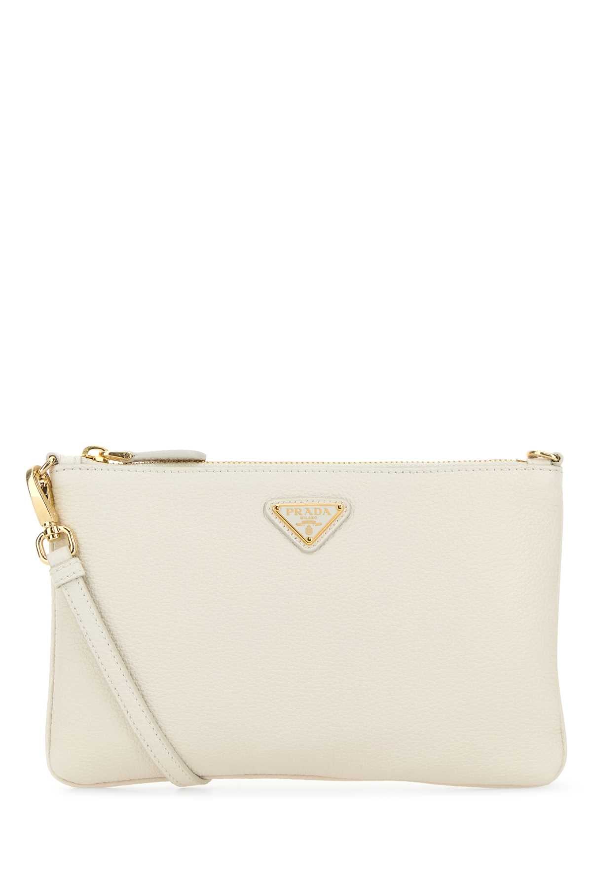Prada Women White Leather Crossbody Bag