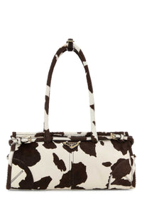 Prada Women Printed Calf Hair Bonnie Shoulder Bag