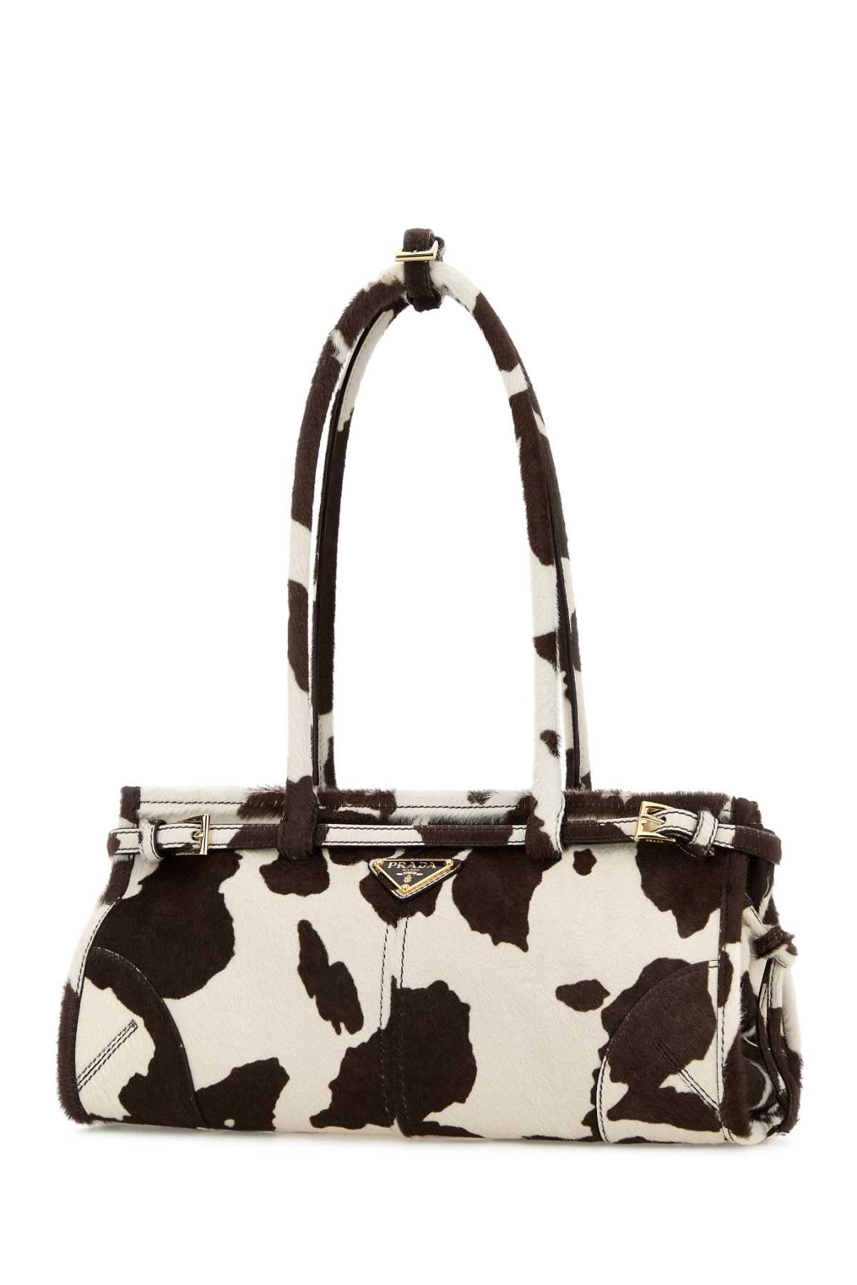 Prada Women Printed Calf Hair Bonnie Shoulder Bag