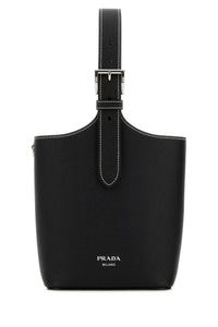 Prada Women Black Leather Shoulder Bag