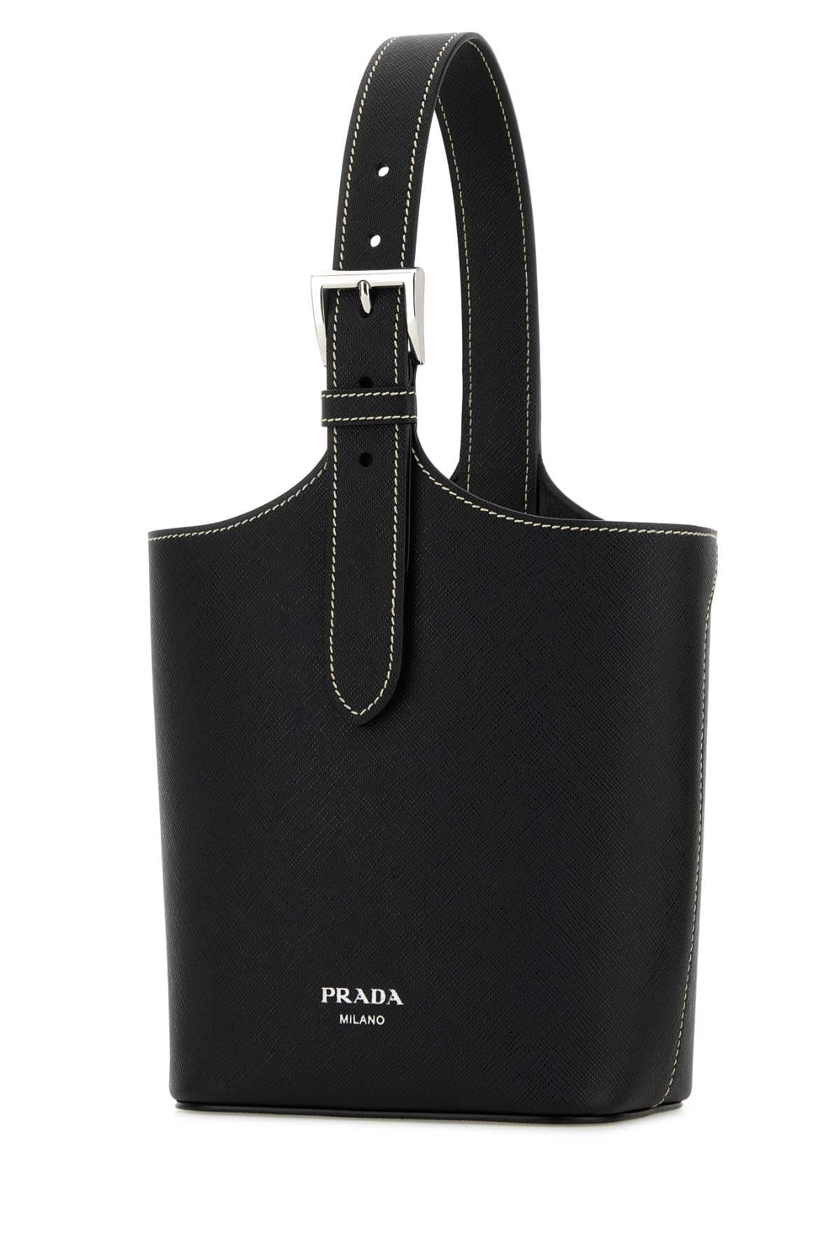 Prada Women Black Leather Shoulder Bag
