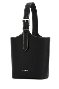 Prada Women Black Leather Shoulder Bag