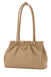Prada Women Beige Nappa Leather Shoulder Bag