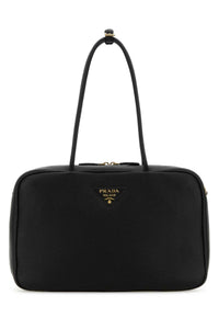 Prada Women Black Leather Shoulder Bag