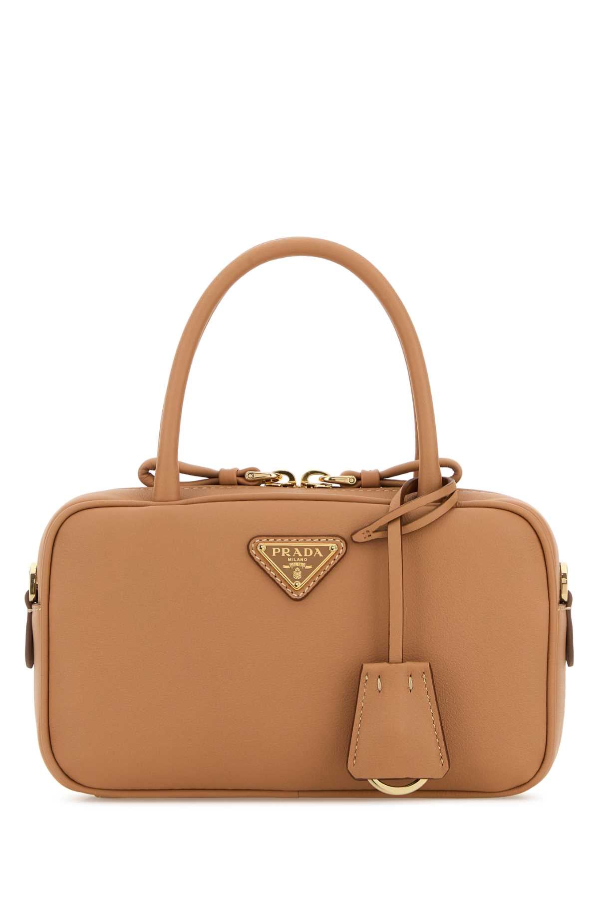 Prada Women Peach Leather Handbag