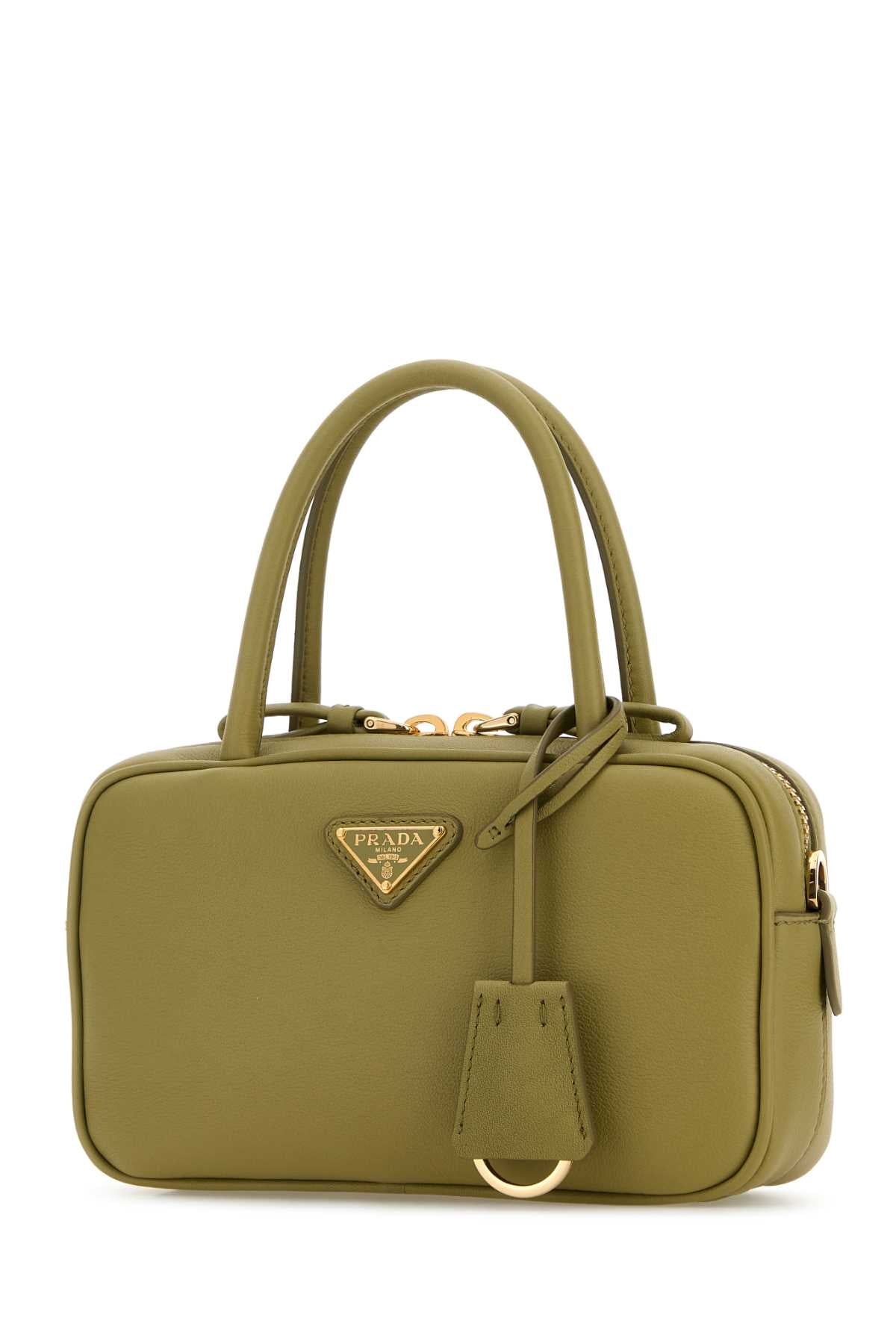 Prada Women Sage Green Leather Handbag