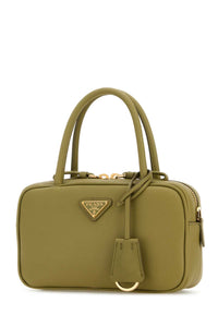 Prada Women Sage Green Leather Handbag