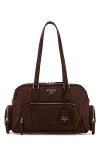 Prada Women Chocolate Leather Shoulder Bag