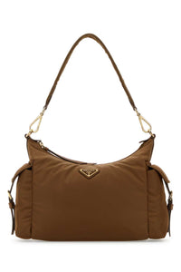 Prada Women Camel Re-Nylon Shoulder Bag