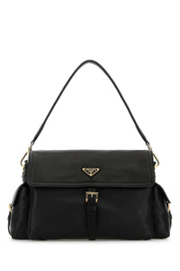 Prada Women Black Leather Shoulder Bag
