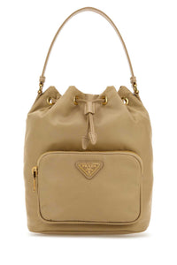Prada Women Beige Re-Nylon Duet Bucket Bag