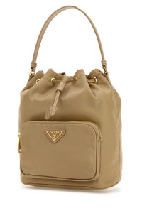 Prada Women Beige Re-Nylon Duet Bucket Bag