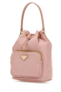 Prada Women Pink Re-Nylon Duet Bucket Bag