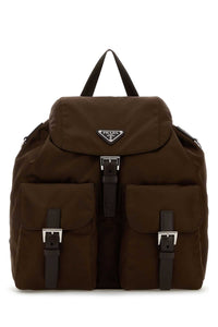 Prada Women Brown Canvas Backpack