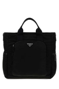 Prada Men Black Fabric Shopping Bag