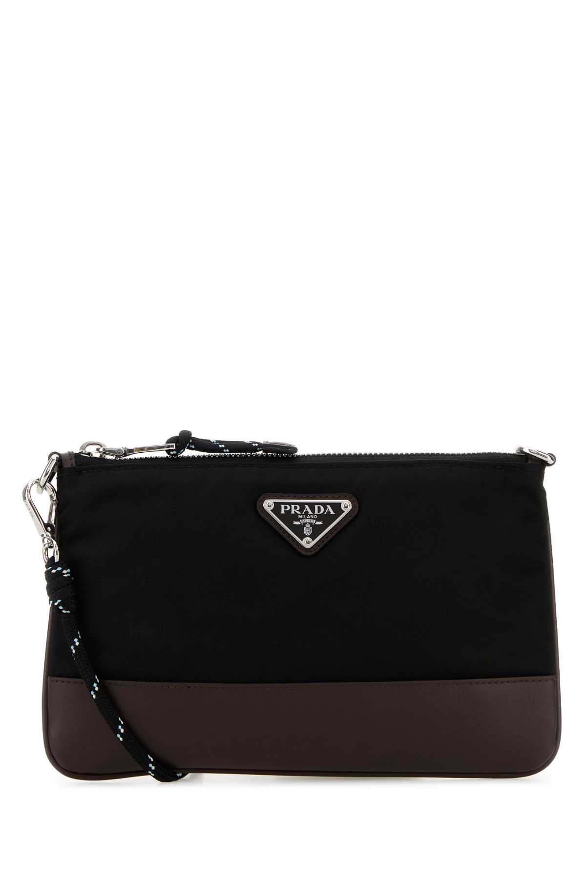 Prada Men Black Fabric Crossbody Bag