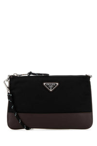 Prada Men Black Fabric Crossbody Bag