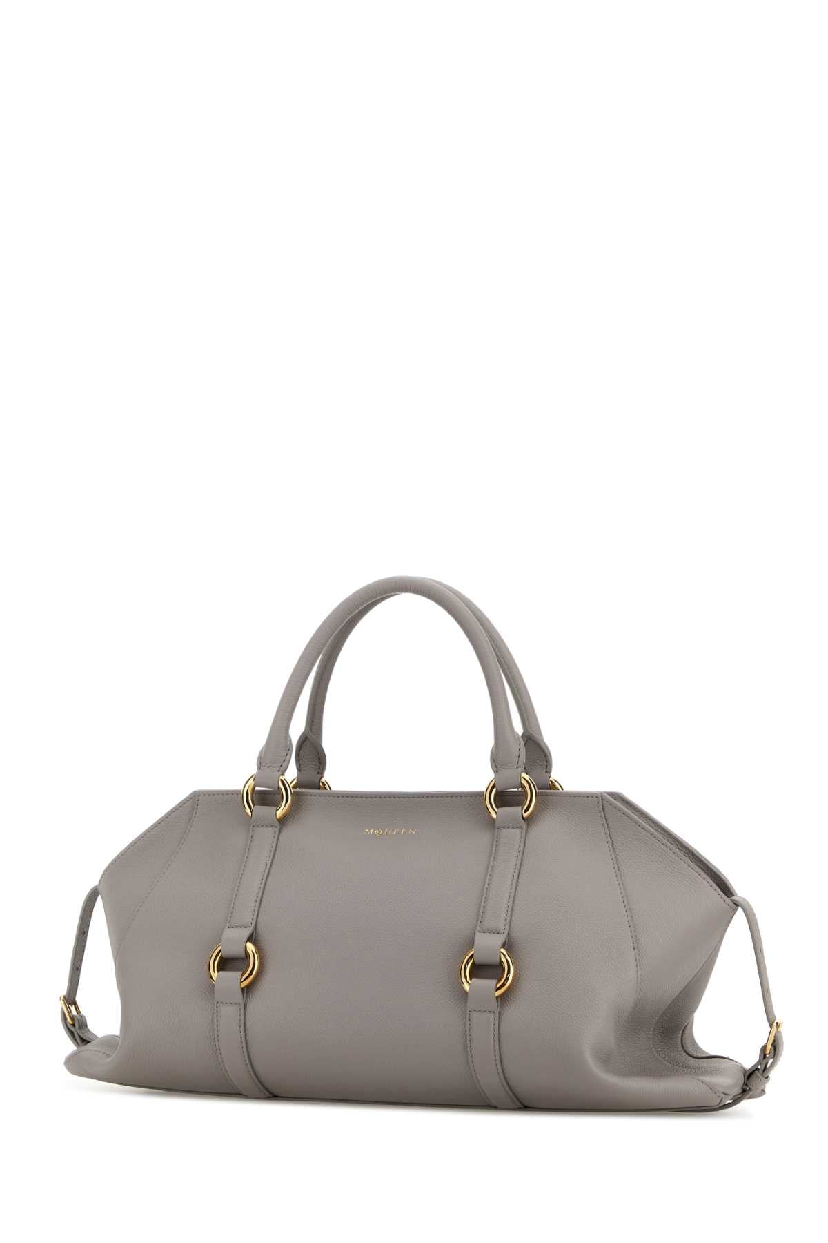 ALEXANDER MCQUEEN Alexander Mcqueen Women Grey Leather Medium Farringdon Handbag