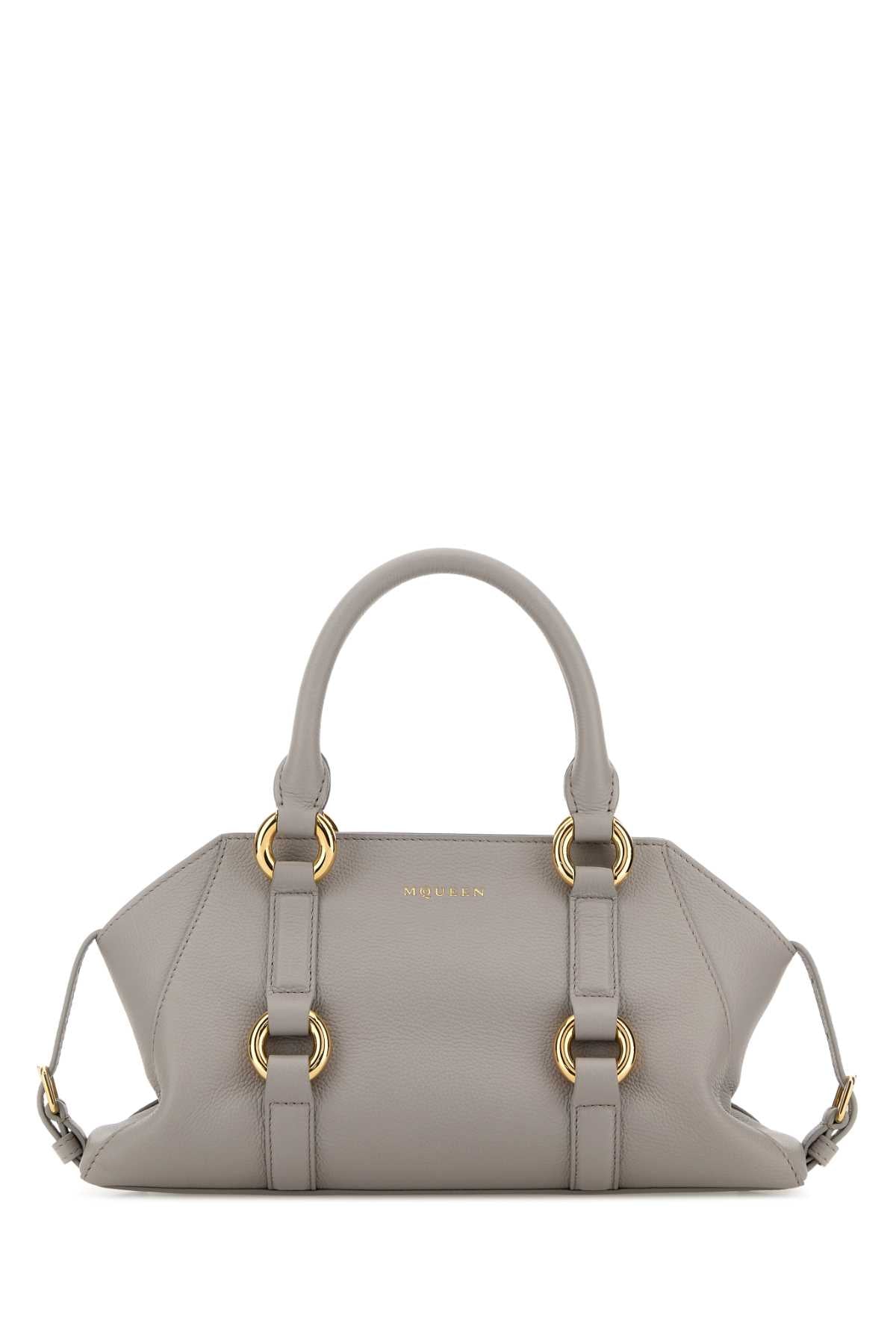 Alexander Mcqueen Women Grey Leather Small Farringdon Handbag