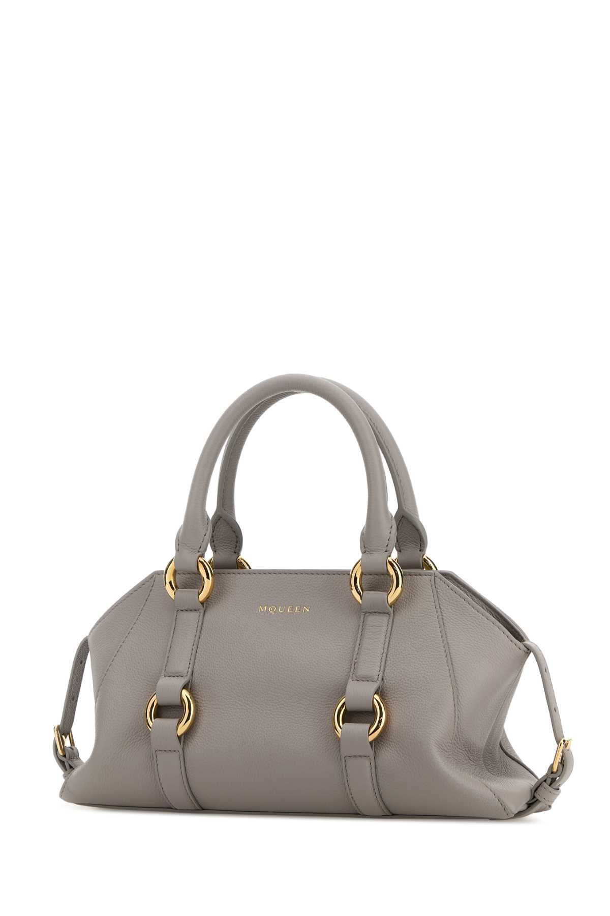 Alexander Mcqueen Women Grey Leather Small Farringdon Handbag