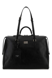 Dolce & Gabbana Men Black Leather Vittoria Shopping Bag