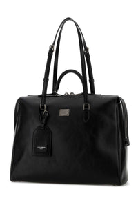 Dolce & Gabbana Men Black Leather Vittoria Shopping Bag
