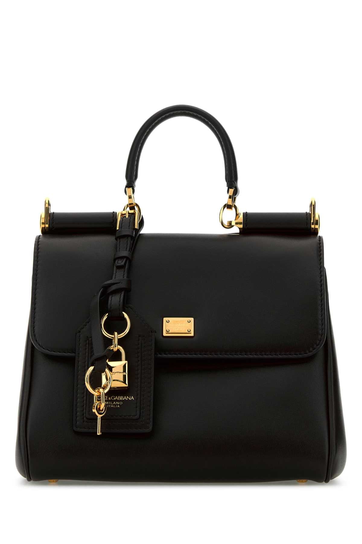 DOLCE & GABBANA Dolce & Gabbana Women Black Leather My Sicily Handbag