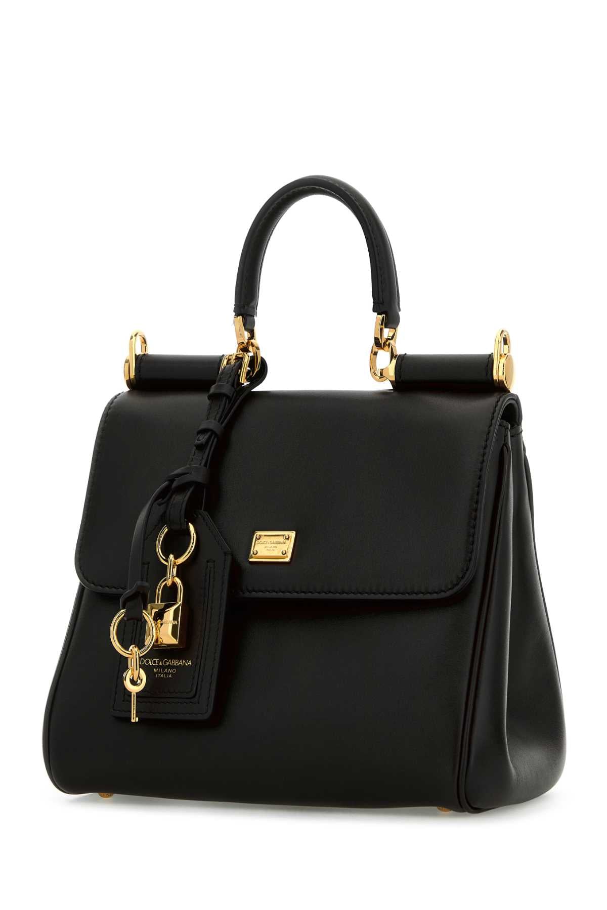 DOLCE & GABBANA Dolce & Gabbana Women Black Leather My Sicily Handbag