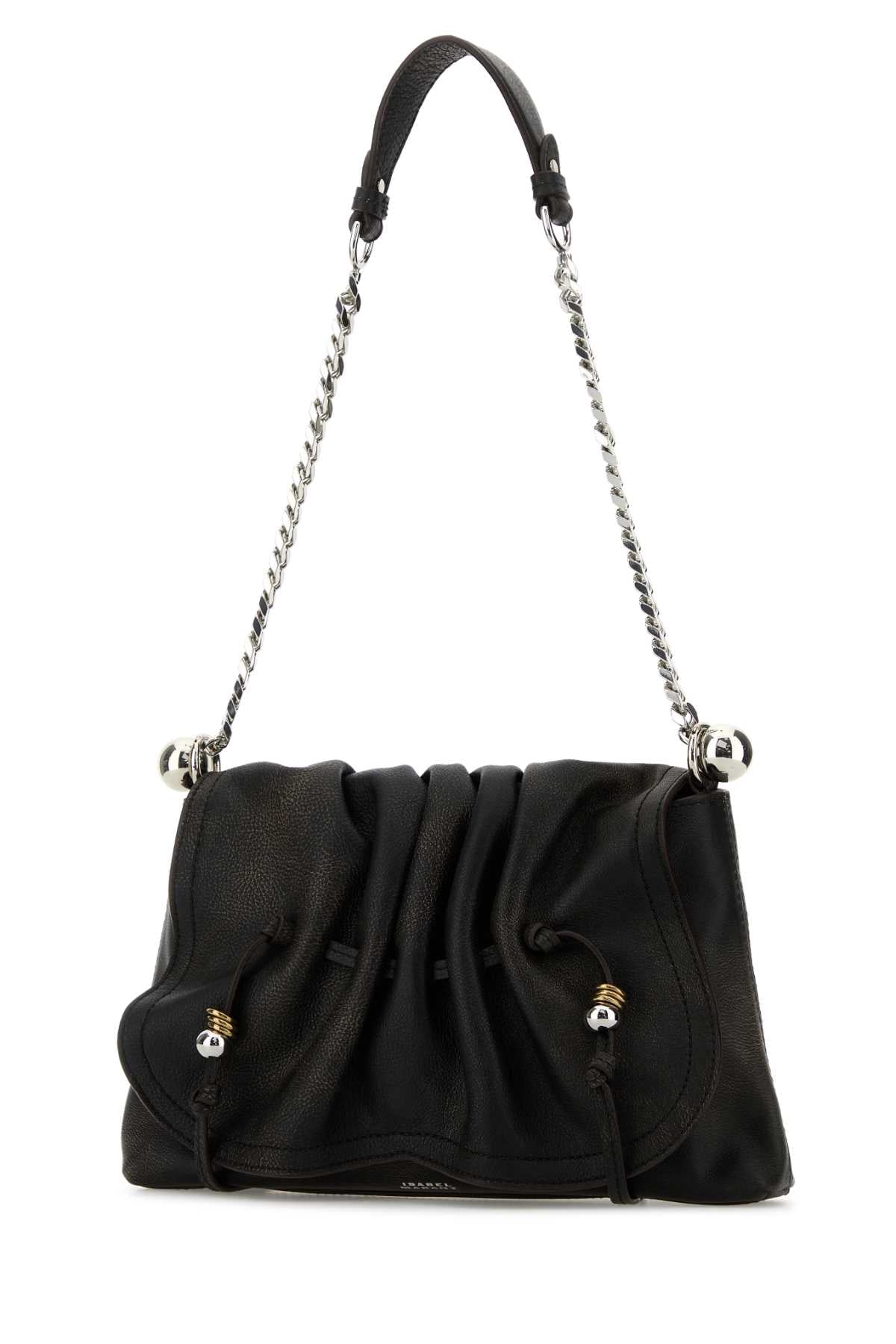 Isabel Marant Women Dark Brown Leather Bolton Shoulder Bag