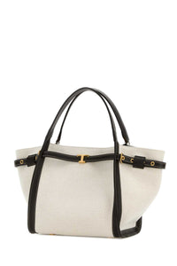 Tod's Women White Canvas Small Shopping Bag