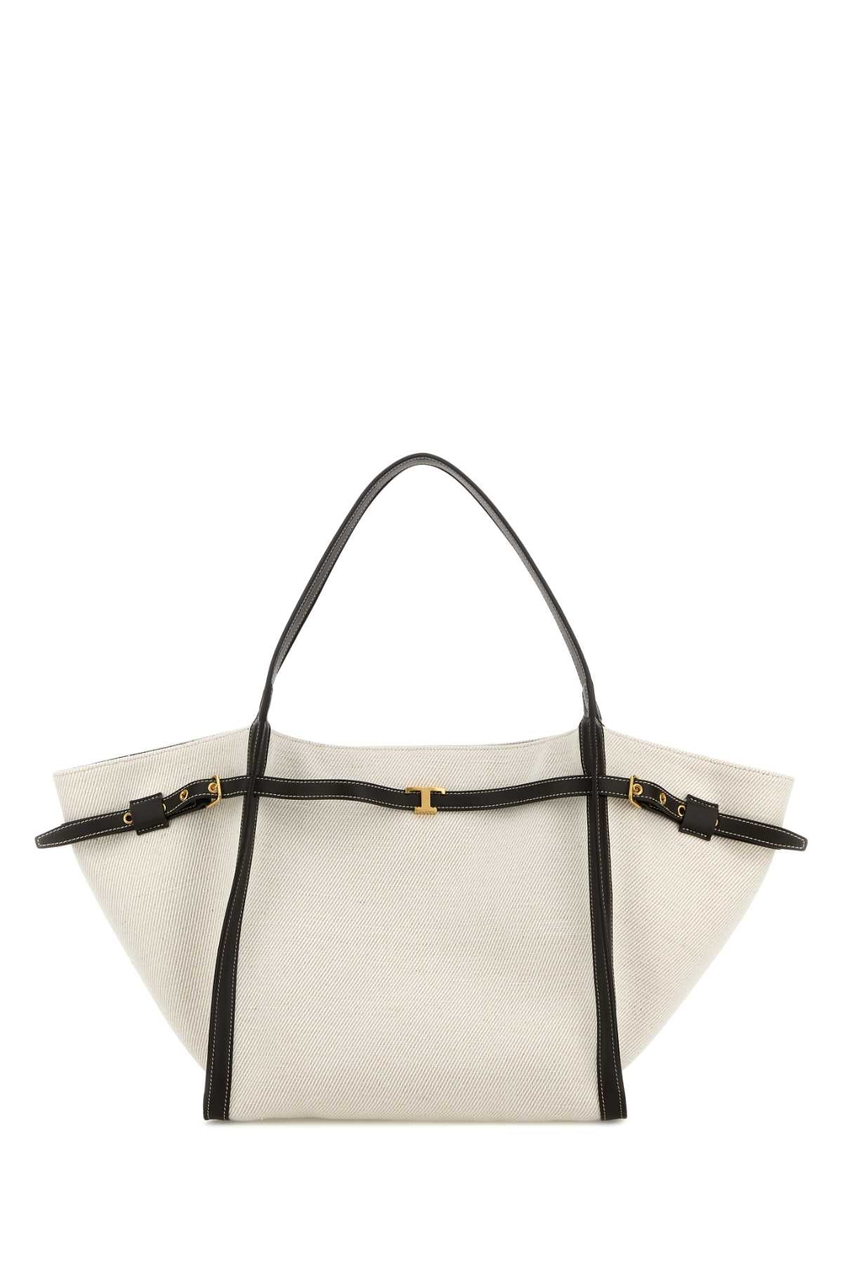 TOD'S Tod's Women White Canvas Medium Shopping Bag