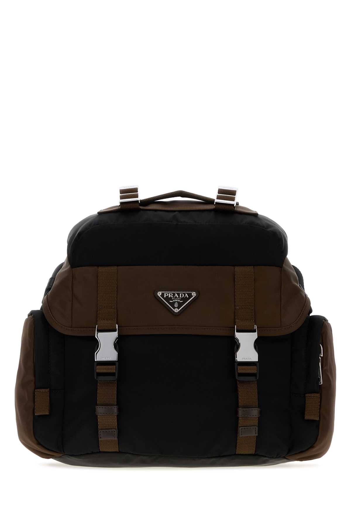 Prada Men Two-Tone Re-Nylon Crossbody Bag