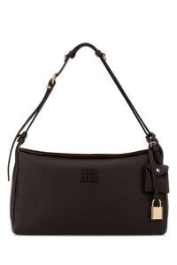 Miu Miu Women Dark Brown Leather Crossbody Bag