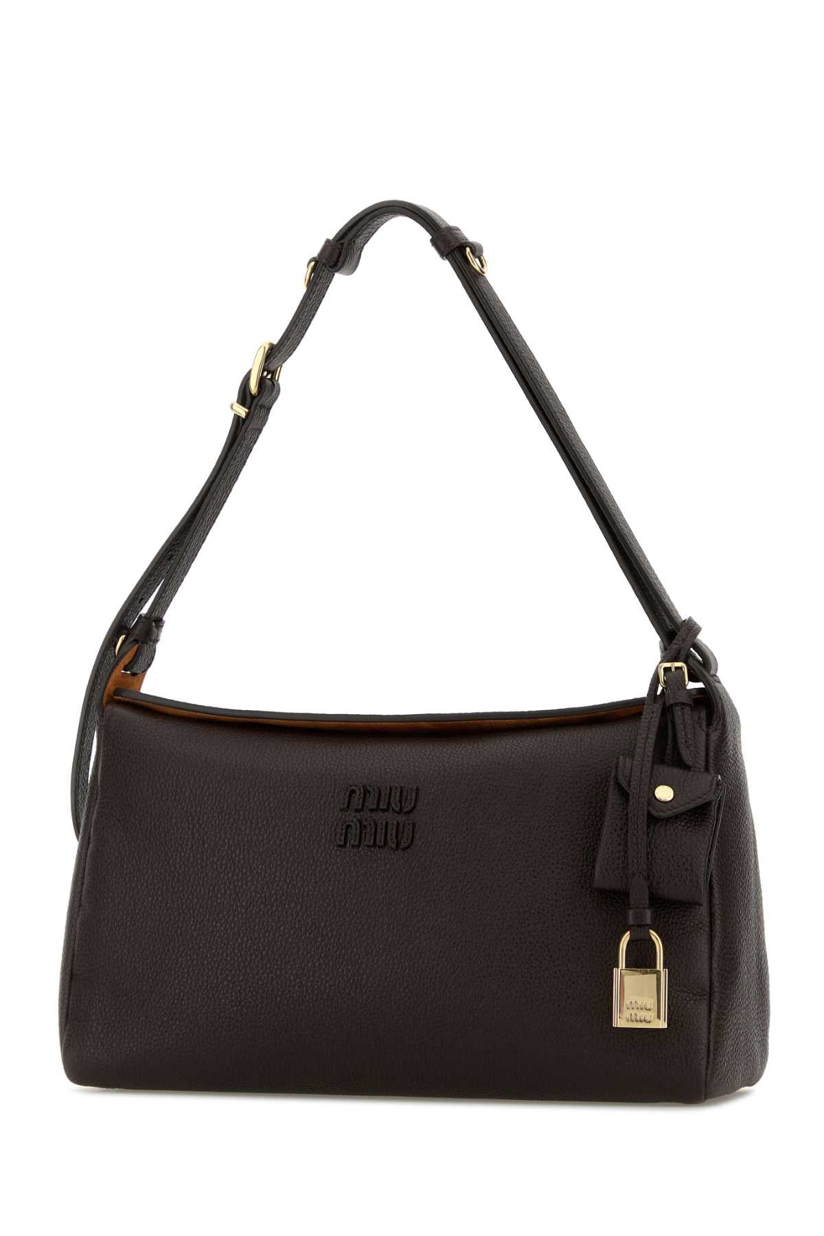 Miu Miu Women Dark Brown Leather Crossbody Bag