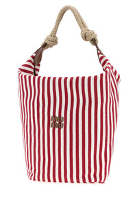 Miu Miu Women Embroidered Canvas Bucket Bag