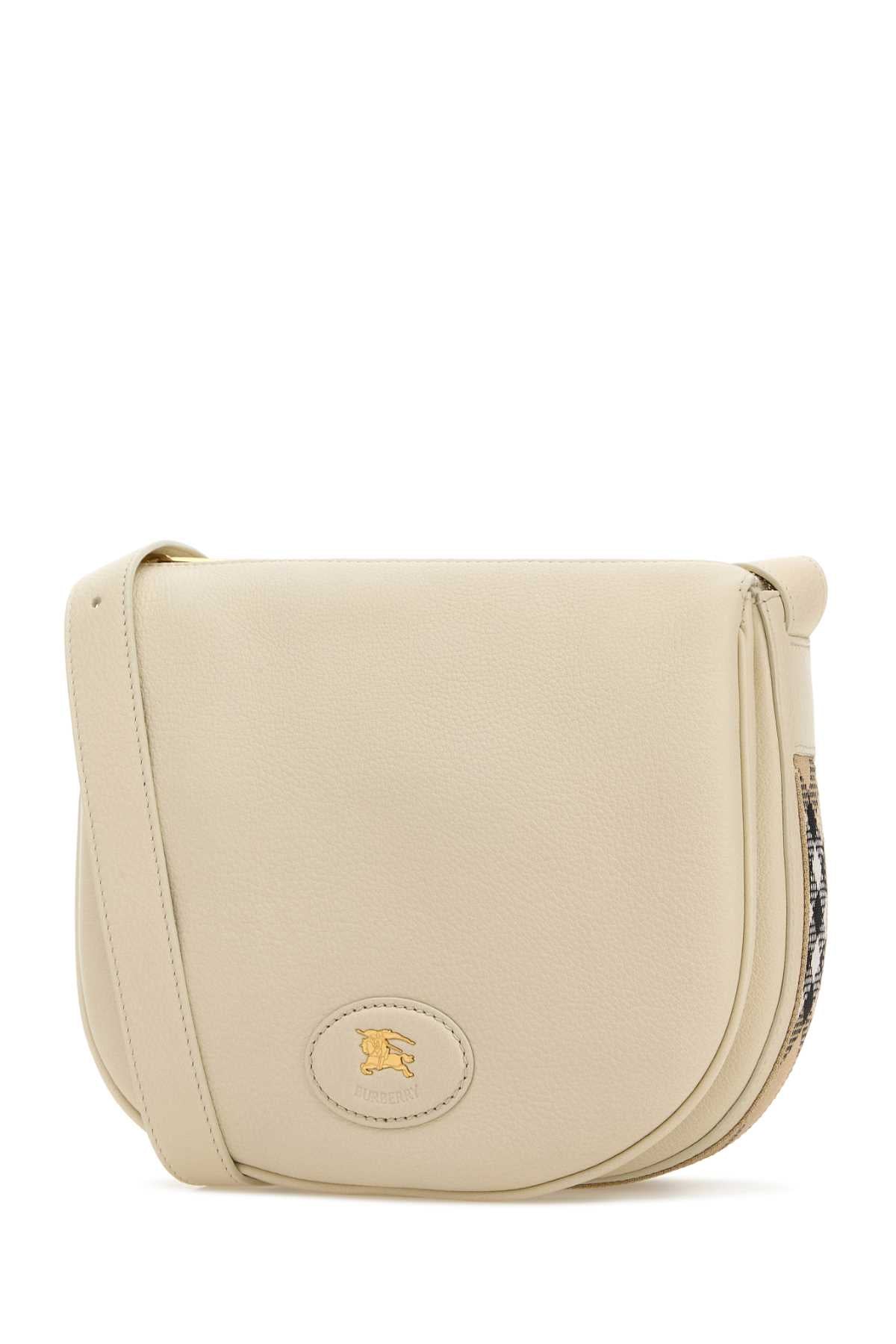 Burberry Women Ivory Leather Tavistock Crossbody Bag